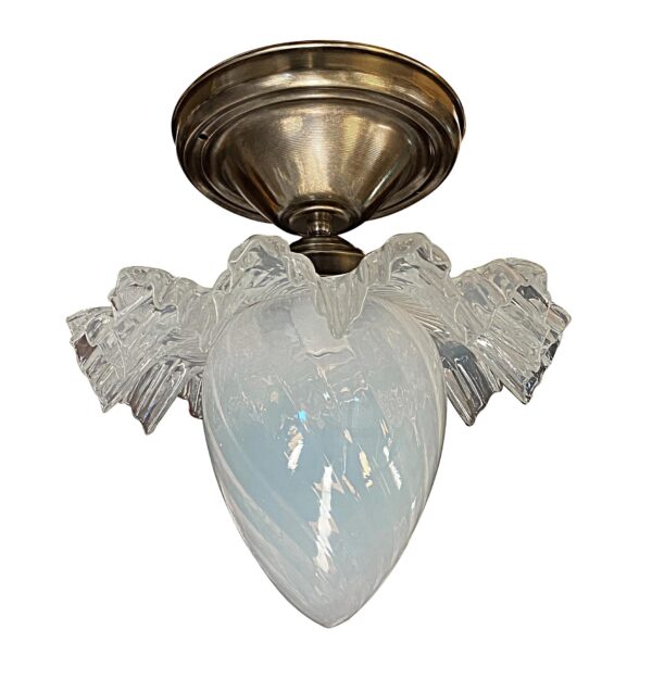 Flush & Semi Flush Mounts - Opalescent Teardrop with Ruffled Shade Semi Flush Mount Light