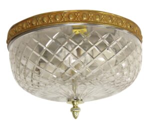 Flush & Semi Flush Mounts - Waldorf Astoria Crystal Flush Mount Pineapple Finial Light Fixture