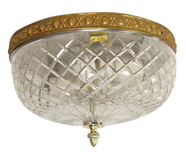 Flush & Semi Flush Mounts - Waldorf Astoria Crystal Flush Mount Pineapple Finial Light Fixture