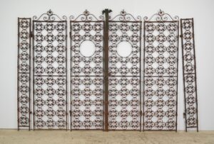 Gates - Set of Antique Spanish Wrought Iron Bifold Gates Gates - Set of Antique Spanish Wrought Iron Bifold Gates