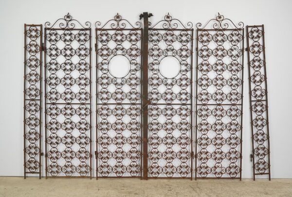 Gates - Set of Antique Spanish Wrought Iron Bifold Gates Gates - Set of Antique Spanish Wrought Iron Bifold Gates