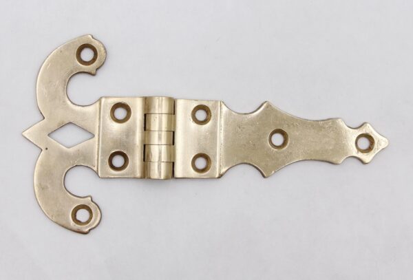 Ice Box Hardware - Antique 7.5 in. Polished Brass Ice Box Hinge