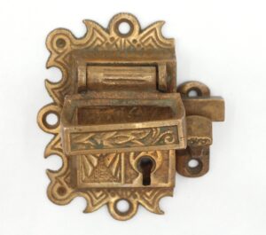 Ice Box Hardware - Antique Clark MFG. CO. Aesthetic Bronze Ice Box Latch