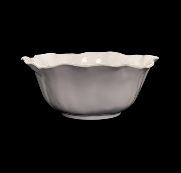 Kitchen - Q Squared 10 in. Ruffled White Melamine Round Serving Bowl