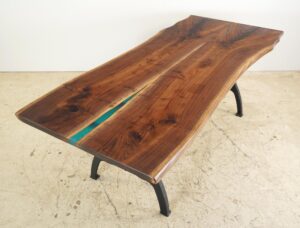Live Edge Tables - Handcrafted 7.5 ft. Live Edge Walnut River Dining Table