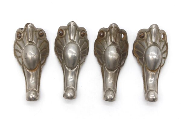 Other Cabinet Hardware - Set of Art Deco Nickeled Cast Iron Furniture Feet