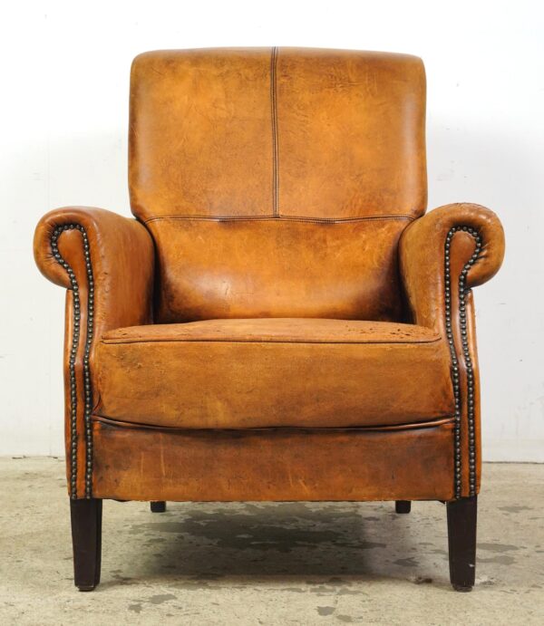 Seating - Vintage European Studded Brown Leather Club Chair