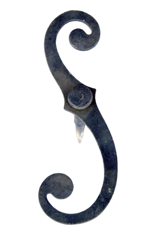 Window Hardware - Antique Black Swirl Shape Shutter Keeper