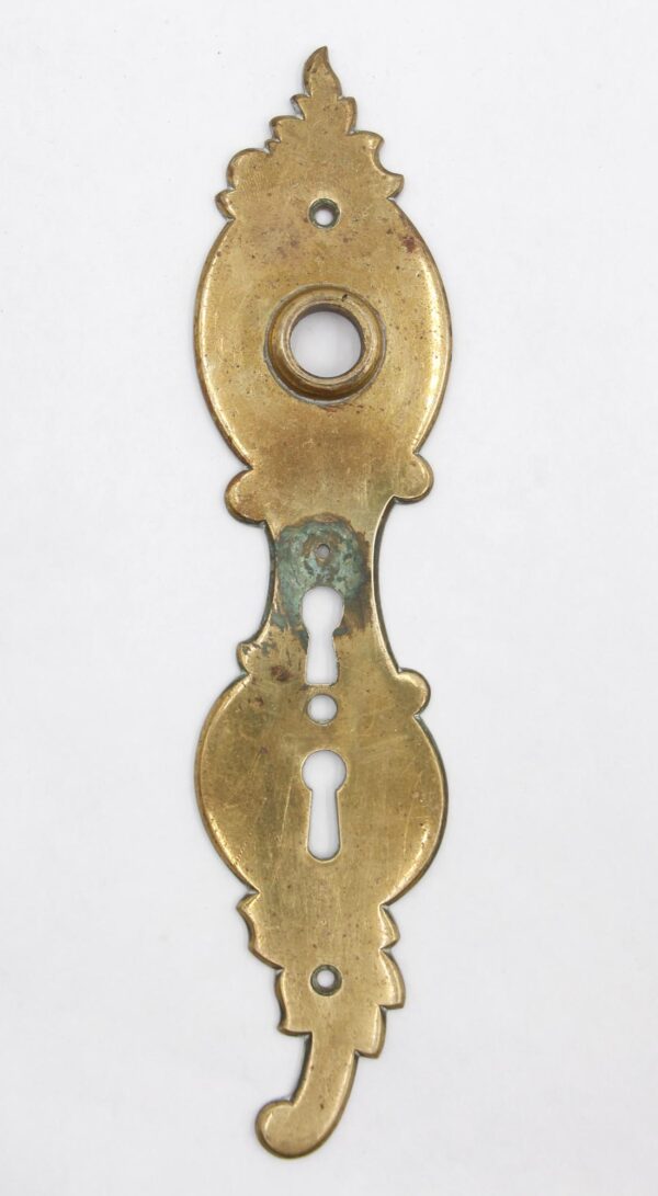 Back Plates - Vintage European French 9.25 in. Brass Door Back Plate