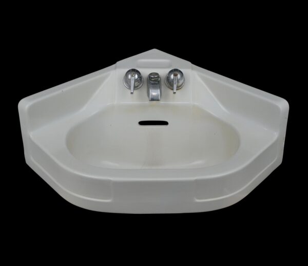 Bathroom - Vintage 23.635 in. Crane Cornate White Corner Wall Sink