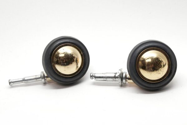 Casters - Pair of Polished Brass Caster Wheels