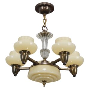 Chandeliers - Vintage Art Deco 5 Arm Chandelier