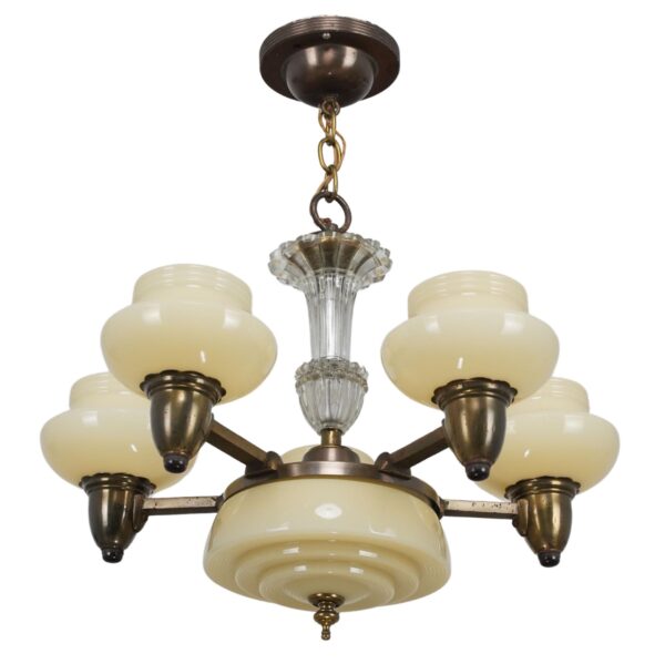 Chandeliers - Vintage Art Deco 5 Arm Chandelier