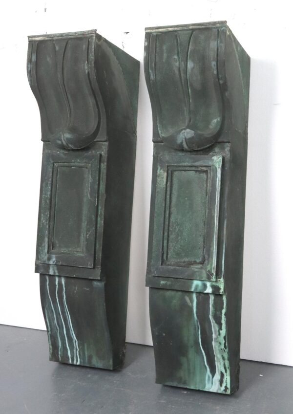Corbels - Pair of 49 in. Beaux Arts Copper Verdigris Corbels