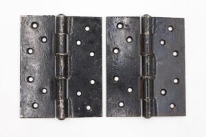 Door Hinges - Pair of Vintage 7 x 5.625 in. Black Cast Iron Door Hinges