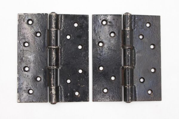 Door Hinges - Pair of Vintage 7 x 5.625 in. Black Cast Iron Door Hinges