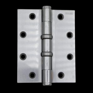 Door Hinges - Vintage Stanley Satin Chromium Brass Butt 5 x 4 in. Door Hinge