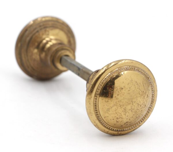Door Knobs - Modern Polished Brass Beaded Passage Door Knob Set