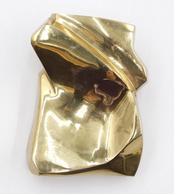 Door Pulls - Vintage Modern European Polished Brass Sculptural Door Pull