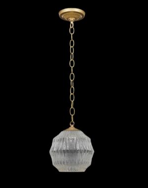 Down Lights - Mid Century Geometric Glass Brushed Brass Pendant Light