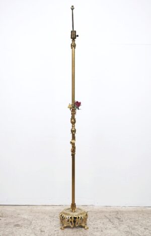 Floor Lamps - French Floral Brass Floor Lamp
