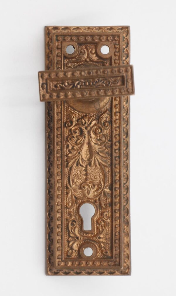 Levers - Highly Ornate Victorian Gilded Brass Door Latch