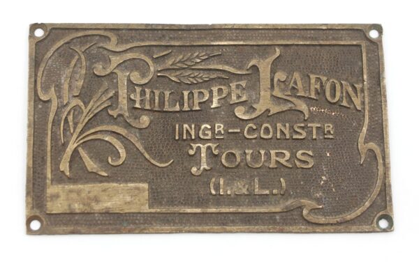 Plaques & Plates - Vintage French Brass Philippe Lafon Plaque