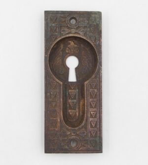 Pocket Door Hardware - Antique 4.75 in. Bronze Pocket Door Recessed Pull