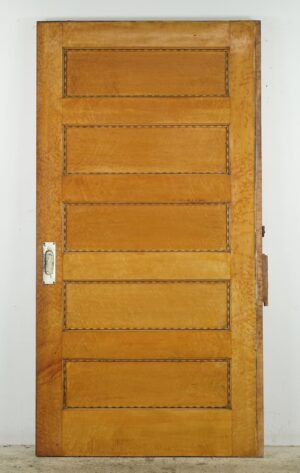 Pocket Doors - Vintage 5 Horizontal Panel Wood Pocket Door 82.875 x 43 in.