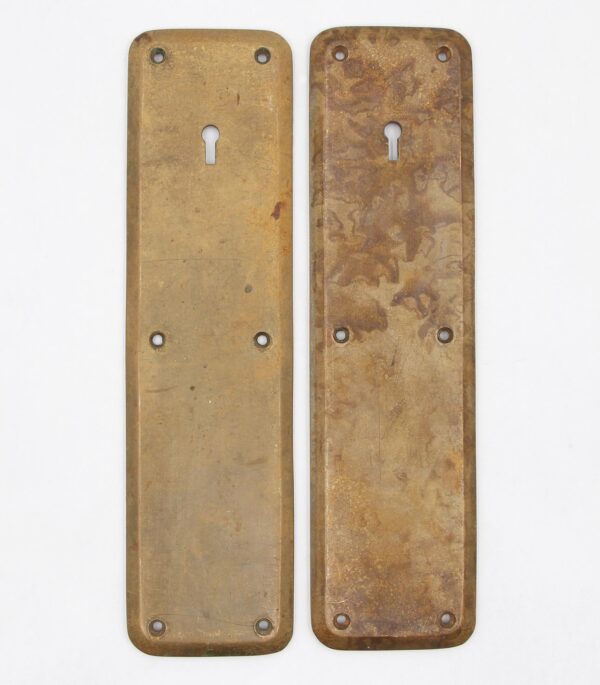 Push Plates - Pair of Vintage Bronze 12 in. Sargent Door Push Plates
