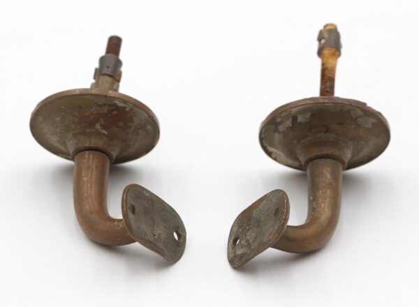 Railing Hardware - Pair of Vintage Bronze Handrail Mounting Brackets