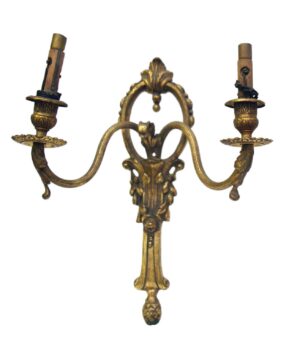 Sconces & Wall Lighting - Antique European French 2 Arm Bronze Wall Sconce