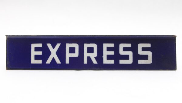 Vintage Signs - Vintage European French Dark Blue Steel Express Sign