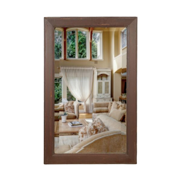 Antique Mirrors - Vintage Wood Framed Beveled Wall Mirror