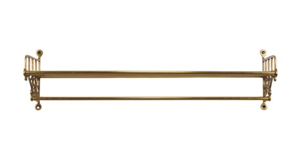 Bathroom - Art Nouveau Polished Brass Wall Mount Towel Rack Bathroom - Art Nouveau Polished Brass Wall Mount Towel Rack