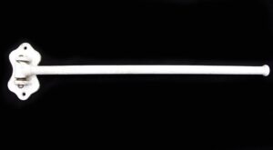 Bathroom - Vintage European 20 in. White Swing Single Arm Towel Rack