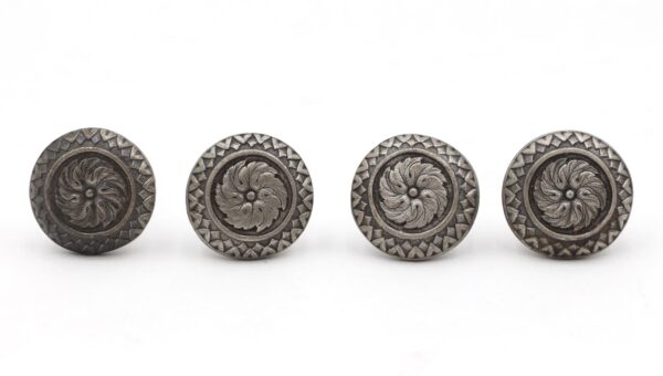 Cabinet & Furniture Knobs - Set of 1.25 in. Nickeled Floral Radial Cabinet Knobs