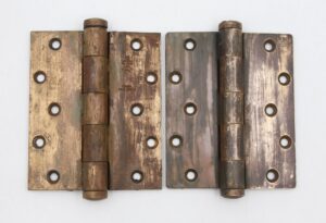 Door Hinges - Pair of 6 x 5 in. Bronze Ball Bearing Butt Door Hinges