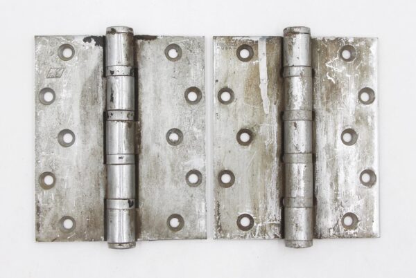Door Hinges - Pair of 6 x 5 in. Vintage Brass McKinney Butt Door Hinges