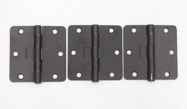 Door Hinges - Set of 3.5 x 3.5 in. Black Steel Everbilt Door Hinges
