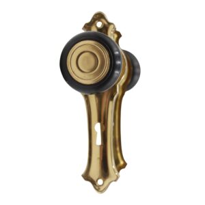 Door Knob Sets - Vintage Art Deco Round Bakelite & Brass Passage Door Knob Set