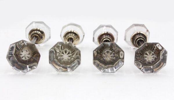Door Knobs - Antique Octagon Clear Glass Passage Door Knobs House Set