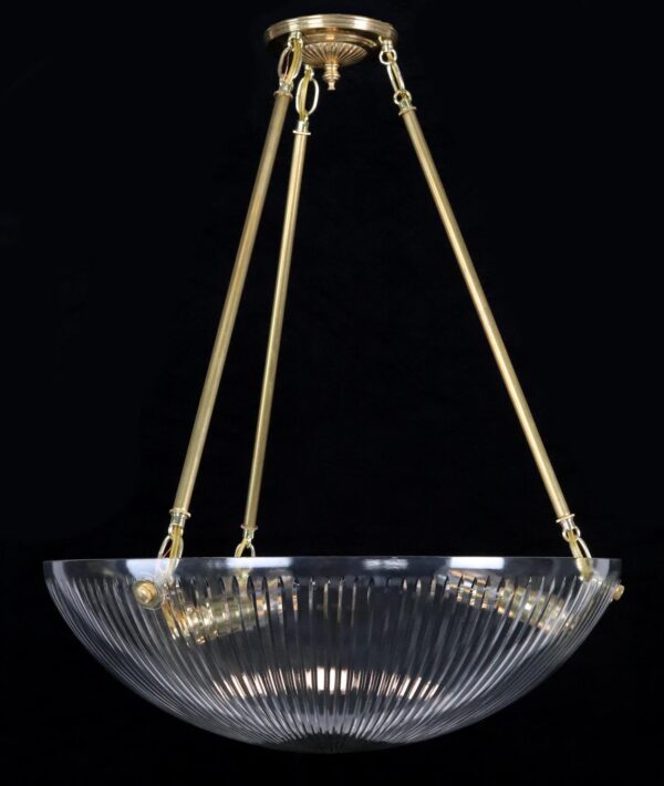 Down Lights - 21 in. Diameter Ribbed Cut Crystal Bowl Pendant Light