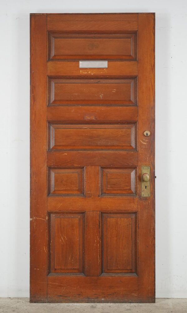 Entry Doors - Antique 7 Panel Chestnut Entry Door 82.75 x 35.75 in.