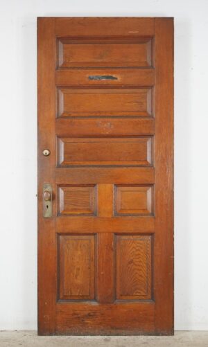 Entry Doors - Antique 7 Panel Chestnut Entry Door 83.5 x 35.75 in.