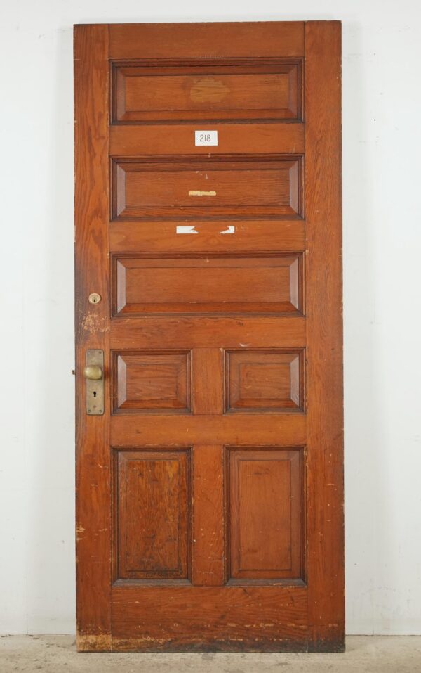 Entry Doors - Antique 7 Panel Chestnut Entry Door 83.5 x 35.75 in.