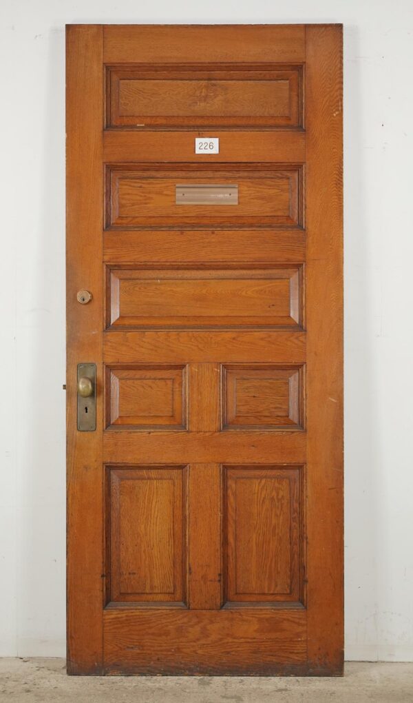 Entry Doors - Antique 7 Panel Dark Chestnut Entry Door 83.375 x 35.625 in.