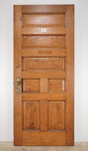 Entry Doors - Antique Chestnut Wood 7 Panel Entry Door 83 x 35.625 in.