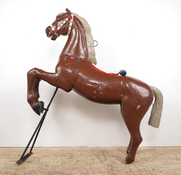 Exclusives - Reclaimed Brown Carousel Rearing Horse