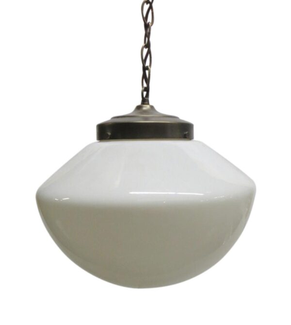 Globes - White Milk Glass Schoolhouse Globe Pendant Light